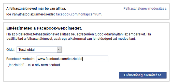 honlapkészítés, weblapkészítés, facebook egyedi url, egyedi link facebook oldalnak