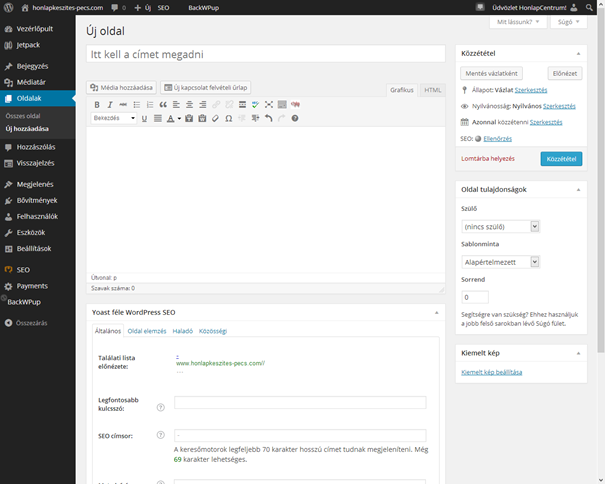 wordpress, wordpress kézikönyv, honlapkészítés Pécs, weblapkészítés Pécs