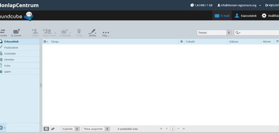 RoundCube levelező webmail, honlapkészítés, weblapkészítés, webtárhely, tárhely, tárhely csomagok